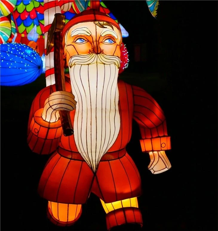 Santa Claus Christmas Light Show Decoration China Illunminated Lantern Festival